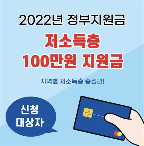 2022 저소득층 긴급생활지원금 100만원 신청 방법