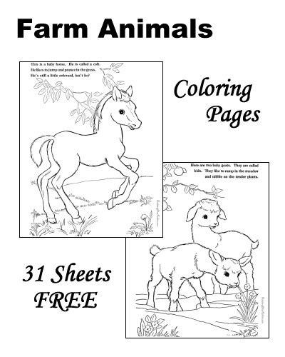 Farm Animal Coloring Sheets and Pictures!