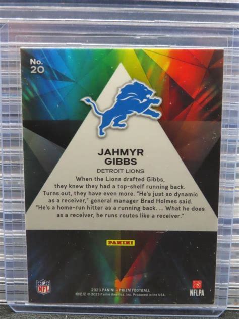 2023 Prizm Football Jahmyr Gibbs Prizmatic RC 20 Lions EBay