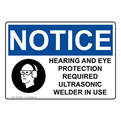 Notice Sign Hearing And Eye Protection Required Osha