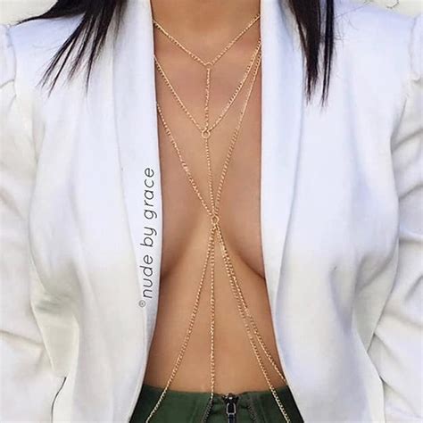 Amazon Blindery Sexy Body Chain Gold Body Necklace Bikini Body Jewelry Layered Beach Party