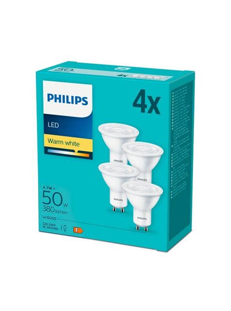 Gu10 Philips Led Spot 4 7w 380lm 4 Pak