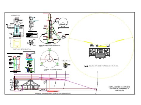 Sistema De Pararrayos En Autocad Descargar Cad Kb Bibliocad