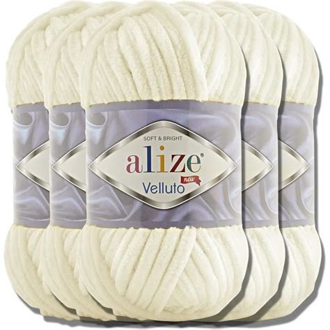 Alize Velluto Lot De 5 Pelotes De Laine Turque De 100 G Chacune Super