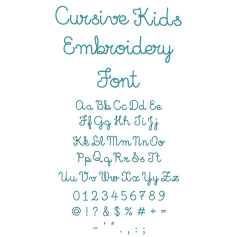 Cursive Embroidery Font | Machine Embroidery Designs by JuJu