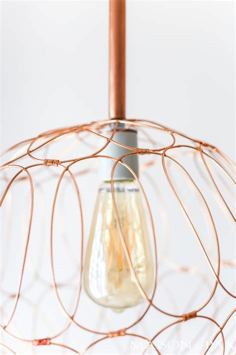 DIY Copper Pendant from Copper Pipe and Basket - Maison de Pax