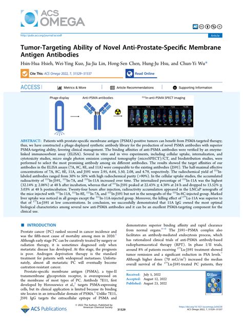 Pdf Tumor Targeting Ability Of Novel Anti Prostate Specific Membrane