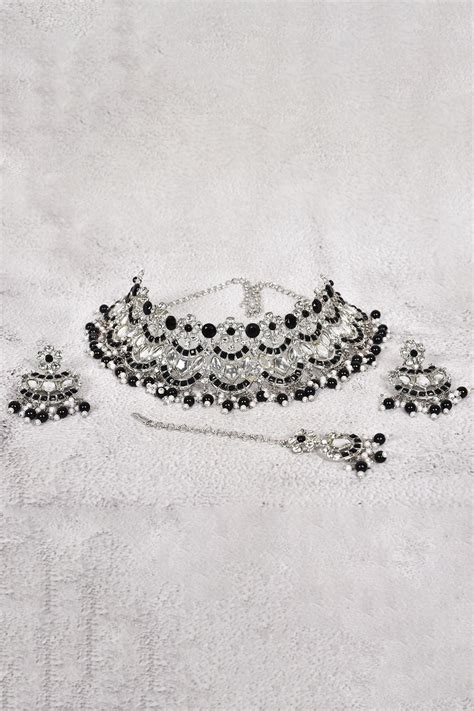 Buy Nayaab By Aleezeh Stone Studded Choker Jewellery Set Online Aza