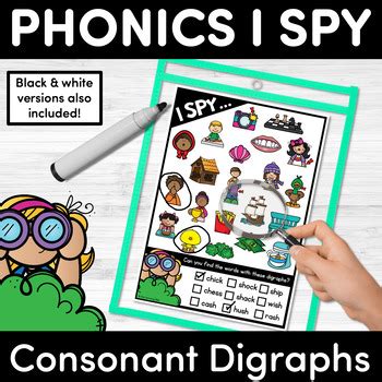 I Spy For Consonant Digraph Words Phonics Templates By Mrs Learning Bee