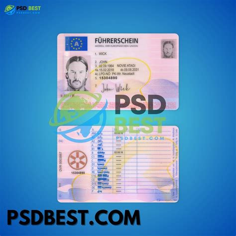 Austria Driving License Fully Editable Psd Template V Psd Best