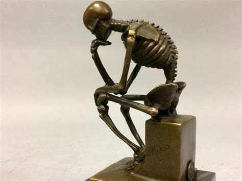 Image Of The Thinker As A Skeleton Bronze Catawiki