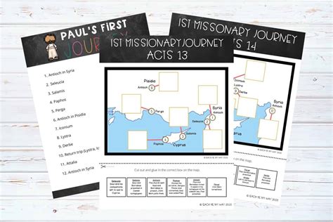 Map Paul S First Missionary Journey Worksheets