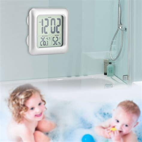 Knifun Large Waterproof Wall Clock For Shower Bathroom Digital Mirror