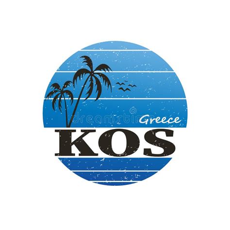 Kos Vacation Under Palms T Shirt Logo Design Vector Stock Vector