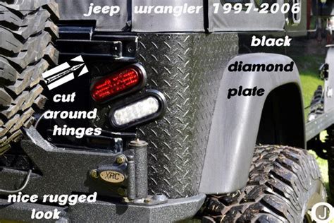 Jeep Tj Wrangler 2 Pc Aluminum Diamond Plate Rear Quarter Panel Corn