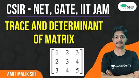 Linear Algebra Trace And Determinant Of Matrix GATE IIT JAM