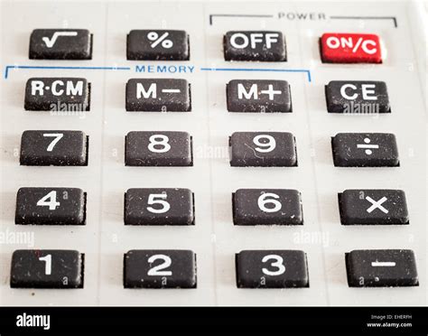 Details Of An Old Dusty Rubberized Calculator Buttons Stock Photo Alamy