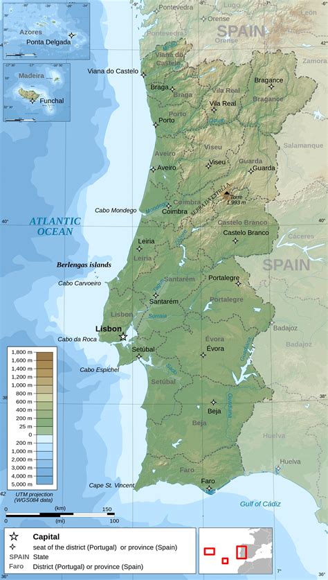 Mapa Geogr Fico De Portugal Topografia E Caracter Sticas F Sicas De