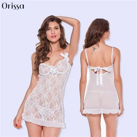 Summer Style Plus Size White Lace Babydoll Transparent Intimates Erotic Lingerie White Lace