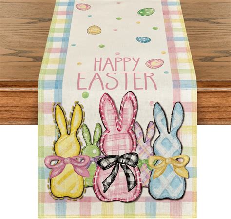 Amazon Artoid Mode Colorful Buffalo Plaid Bunny Rabbits Happy