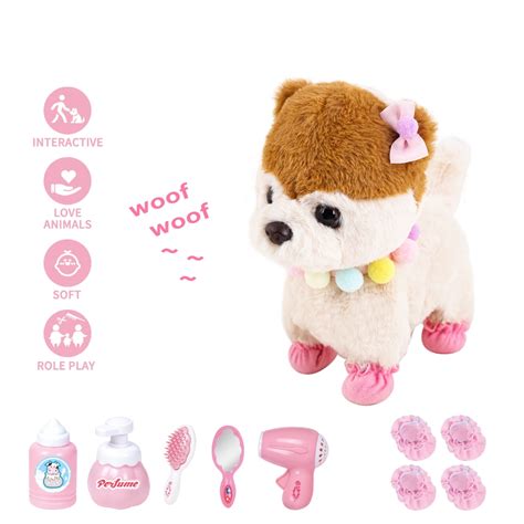 Interactive Plush Pet Dogelectronic Plush Toy Dog With Remote Control