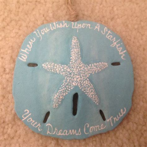 Wish On A Starfish In Aqua Hand Painted Sand Dollar Beach Etsy