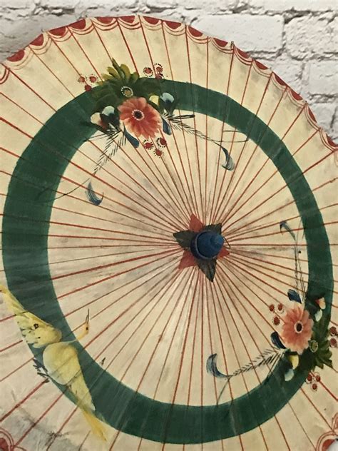 Vintage Handpainted Japanese Yodoe Gasa Umbrella Vintage Keepsakes