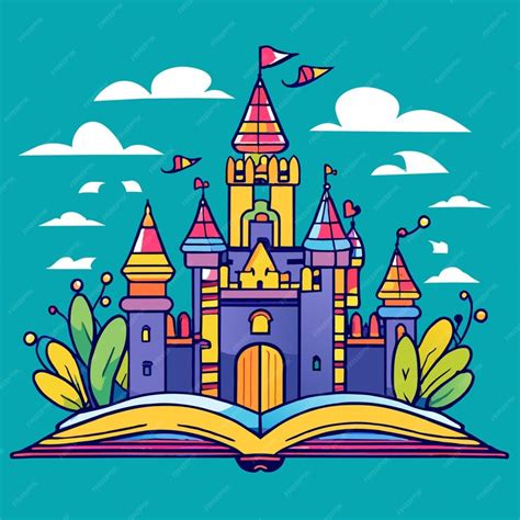 Premium Vector Fairy Tale Or Castle Open Book Vector Illustration