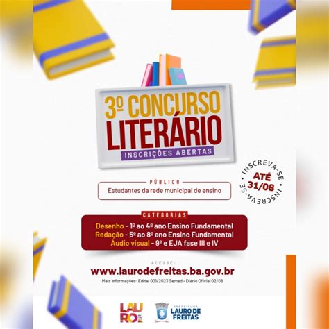 ENCERRADO 3º Concurso Literário de Lauro de Freitas Gêneros diveros