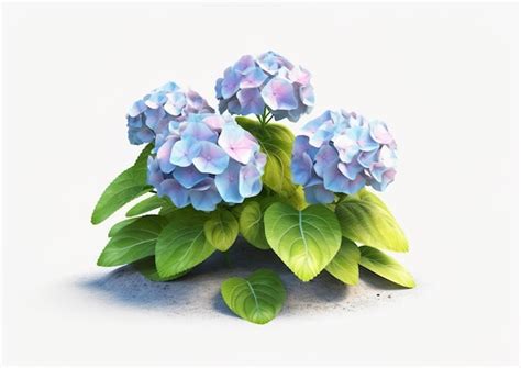 Arbustos De Hortensia En Flor Aislado Foto Premium