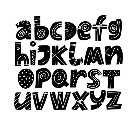 Hand Written Font Type Alphabet Capital Letters Vector Image