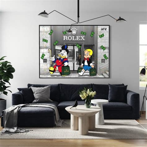 Scrooge Mcduck X Richie Rich Xrolex Watch Art Canvas Alec Monopoly