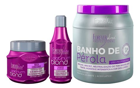 Kit Forever Liss Matizador Platinum Blond Banho Pérola 1kg Mercadolivre