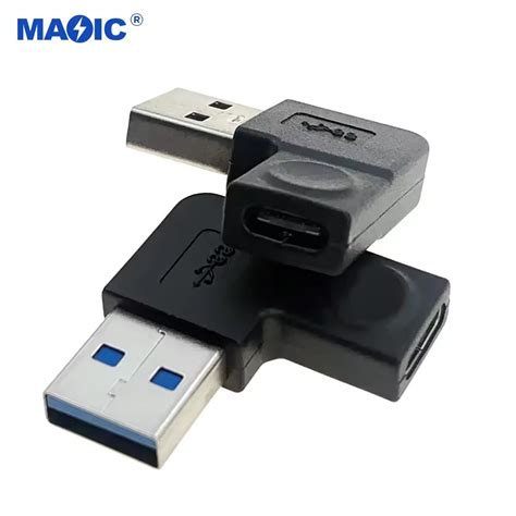 Newest Right Angle Usb A Male To Usb C Female Adapter 90 Degree Usb3 0 To Type C Cable Connector