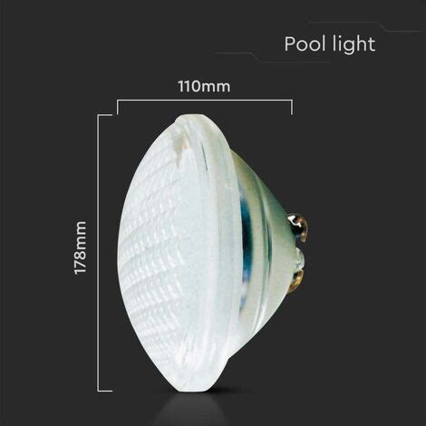 V TAC LAMPADA LED DA PISCINA SUBACQUEA IN VETRO 18W PAR56 6400K IP68