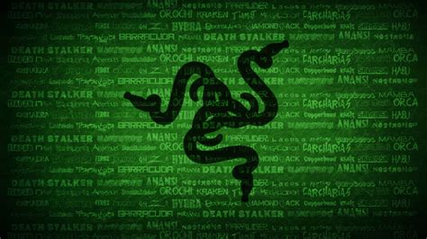 Black Razer Logo In Green Words Background Hd Razer Wallpapers Hd