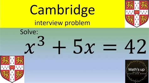 Cambridge Interview Question A Cubic Equation To Solve Youtube