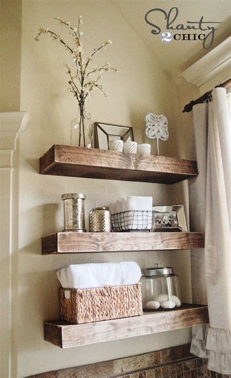 Easy Diy Floating Shelves Floating Shelf Tutorial Video And Free Plans Rustic Bathroom Shelves