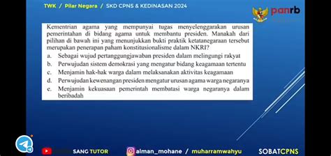 Twk Pilar Negara Skd Cpns Kedinasan Studyx