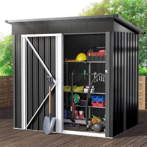 Amazon Dwvo Outdoor Storage Shed X Ft Heavy Duty Metal Tool