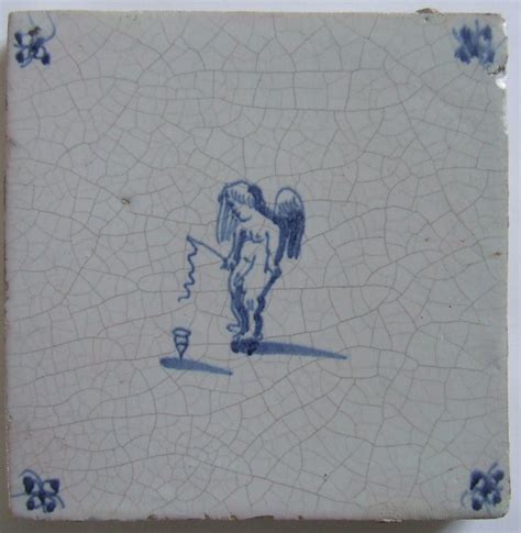 Azulejo Antiguo Con Cupido Spinning Loza De Barro Catawiki