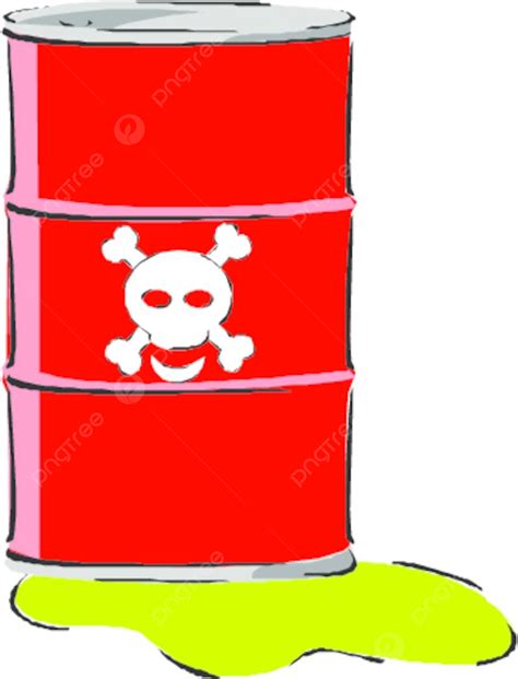 Drum With Toxic Waste Bones Container Spilled Vector Bones Container