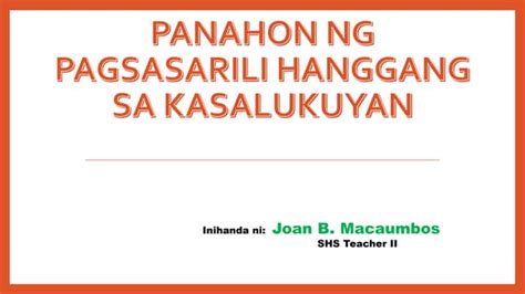 Panahon Ng Pagsasarili Hanggang Sa Kasalukuyan114112pptx