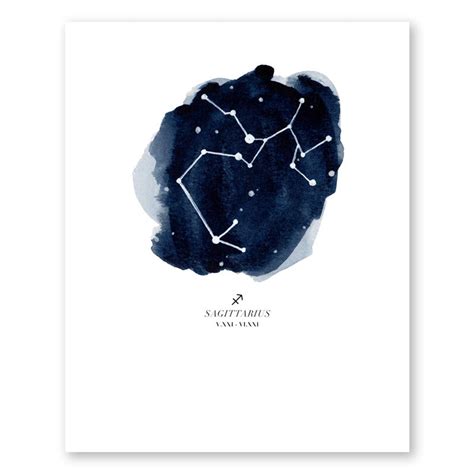 Sagittarius Zodiac Constellation Print The Aestate