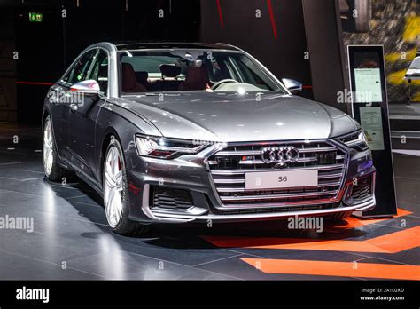 Frankfurt Germany Sept 2019 Silver Gray Audi S6 A6 C8 Sedan Iaa