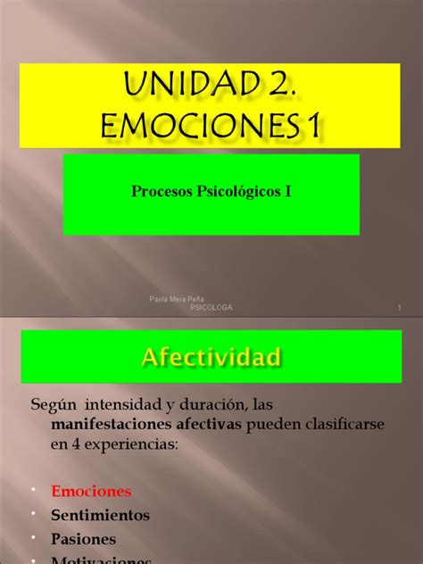 Emociones 1 Pdf Las Emociones Sicología