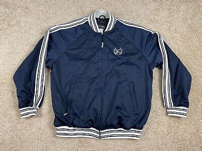 Sean John Track Jacket Mens Xl Full Zip Pockets Embroidered Sjc Striped