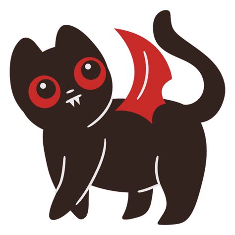 Dise O Png Y Svg De Lindo Gato Negro Con Dibujos Animados De Ojos Rojos