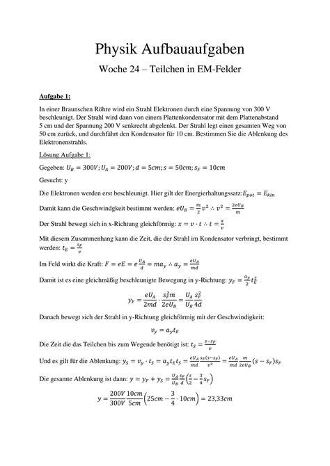 Solution Aufbauaufgaben Woche Teilchen Im Em Feld Mit L Sungen