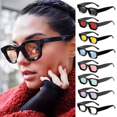 Thick Square Frame Polarized Sunglasses For Women Men Y2k Rectangle Sun